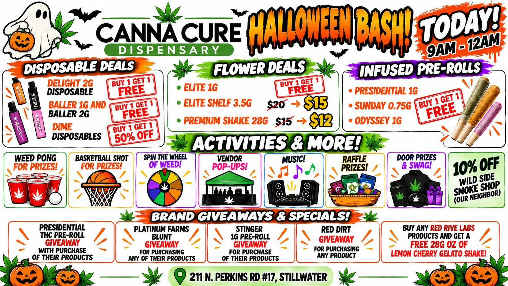 Canna Cure Dispensary II - Stillwater: Tax Included Pricing Halloween Bash and Deals