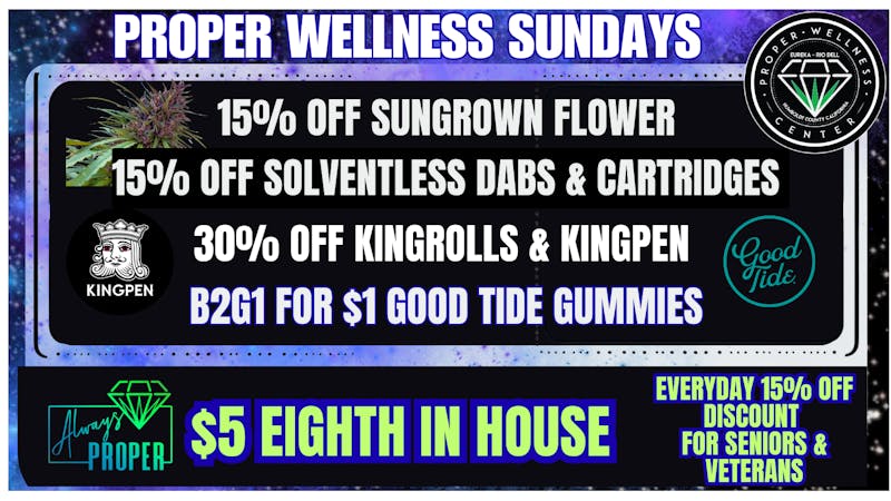 Proper Wellness Center 30% off Kingpen and KingRolls on Sundays