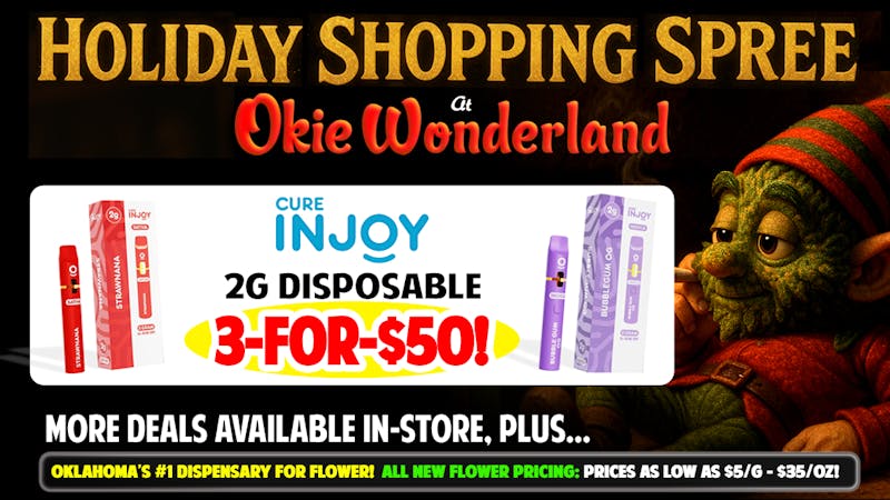 Okie Wonderland - Tulsa Admiral 🌲INJOY 2G DISPOSABLE 3/$50! 🔥🔥 ALL FLAVORS!!!🌲