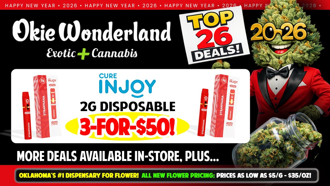 OKIE WONDERLAND JENKS: NOW OPEN! 🔥INJOY 2G DISPOSABLE 3-for-$50!🔥🔥ALL FLAVORS!🔥