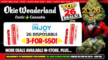 OKIE WONDERLAND JENKS: NOW OPEN! 🔥INJOY 2G DISPOSABLE 3-for-$50!🔥🔥ALL FLAVORS!🔥