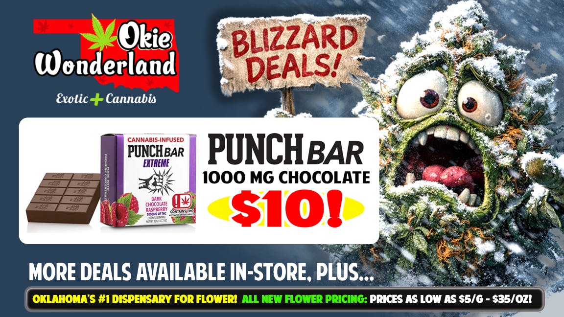 Skunks Den by Okie Wonderland 🔥🔥PUNCH BAR 1000MG CHOCOLATE ONLY $10!🔥🔥