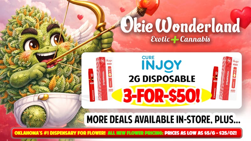 Skunks Den Dispensary Tulsa by Okie Wonderland 🔥🔥INJOY 2G DISPOSABLE 3/$50🔥🔥🔥ALL FLAVORS🔥🔥
