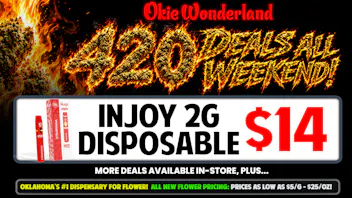 Okie Wonderland Dispensary Tulsa- 51st St & Memorial 🔥INJOY 2G LIVE DISPOSABLE ONLY $14!🔥 ALL FLAVORS