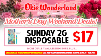 Okie Wonderland Dispensary Tulsa- 51st St & Memorial 🔥SUNDAY 2G DISPOSABLE🔥 ONLY $17!🔥