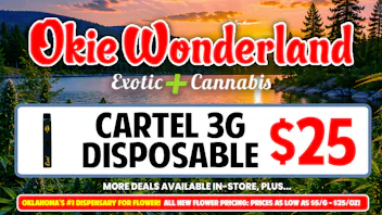 Elite Dispensary Mustang by Okie Wonderland - Now Open! 🔥 CARTEL 3G DISPOSABLE $25! 🔥
