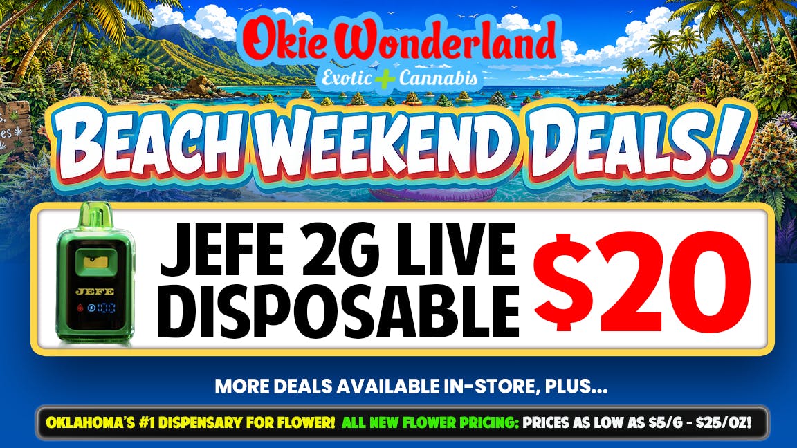 Okie Wonderland Dispensary - OKC/The Village 🔥JEFE 2G LIVE DISPOSABLE ONLY $20! 🔥 ALL FLAVORS