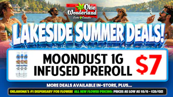 Skunks Den Dispensary Tulsa by Okie Wonderland 🔥🇺🇸 MOONDUST 1G INFUSED PREROLL ONLY $7! 🇺🇸🔥