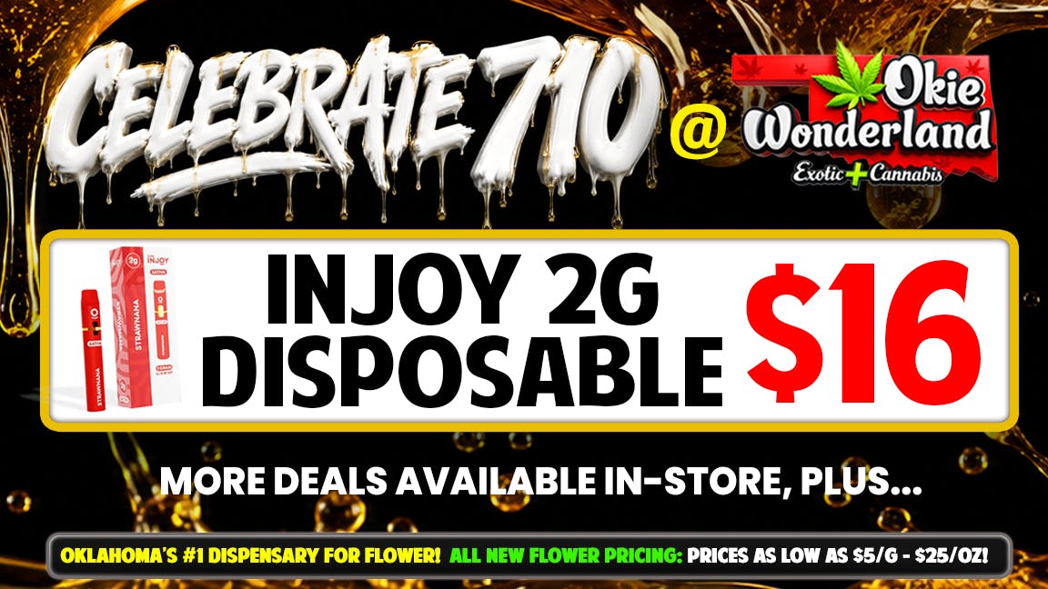 Okie Wonderland Dispensary - OKC/The Village 🔥🍯 INJOY 2G DISPOSABLE ONLY $16! 🍯🔥