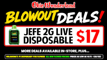Okie Wonderland Dispensary - OKC/The Village 🔥 JEFE 2G DISPOSABLE🔥 ONLY $17 🔥 ALL FLAVORS🔥