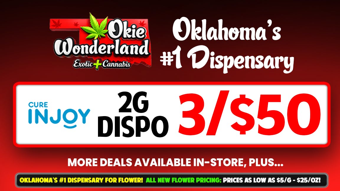 Skunks Den Dispensary Tulsa by Okie Wonderland 🔥INJOY 2G DISPOSABLE ONLY $20 -OR- 3/$50!🔥