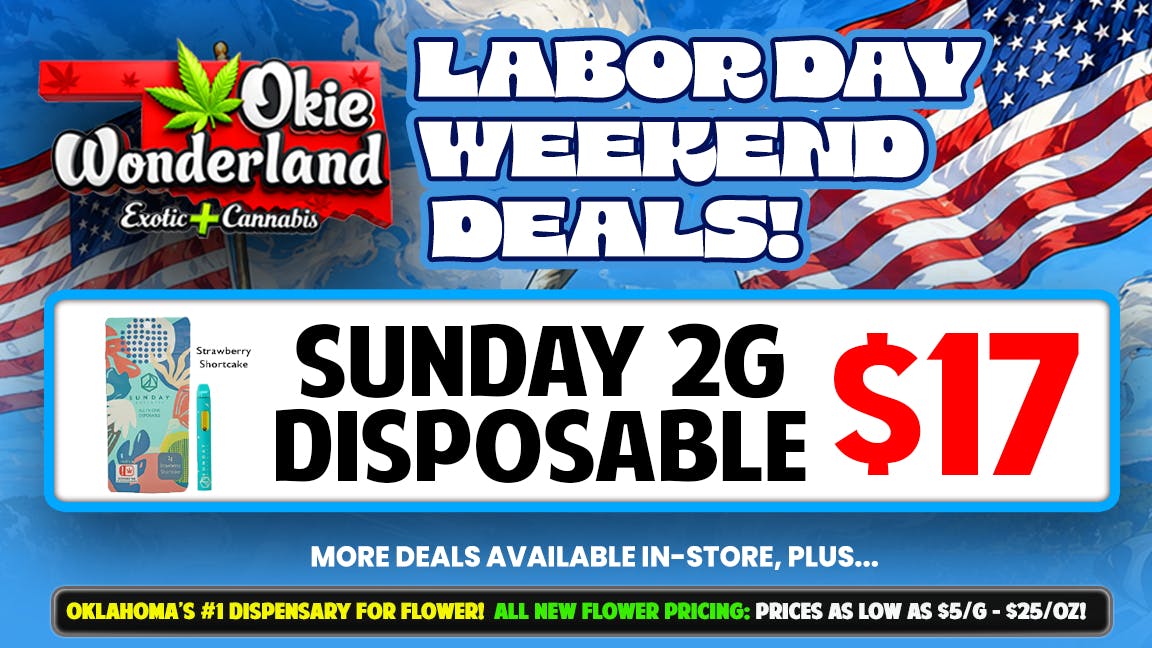 Okie Wonderland Dispensary - OKC/The Village 🔥SUNDAY 2G DISPOSABLE $17🔥