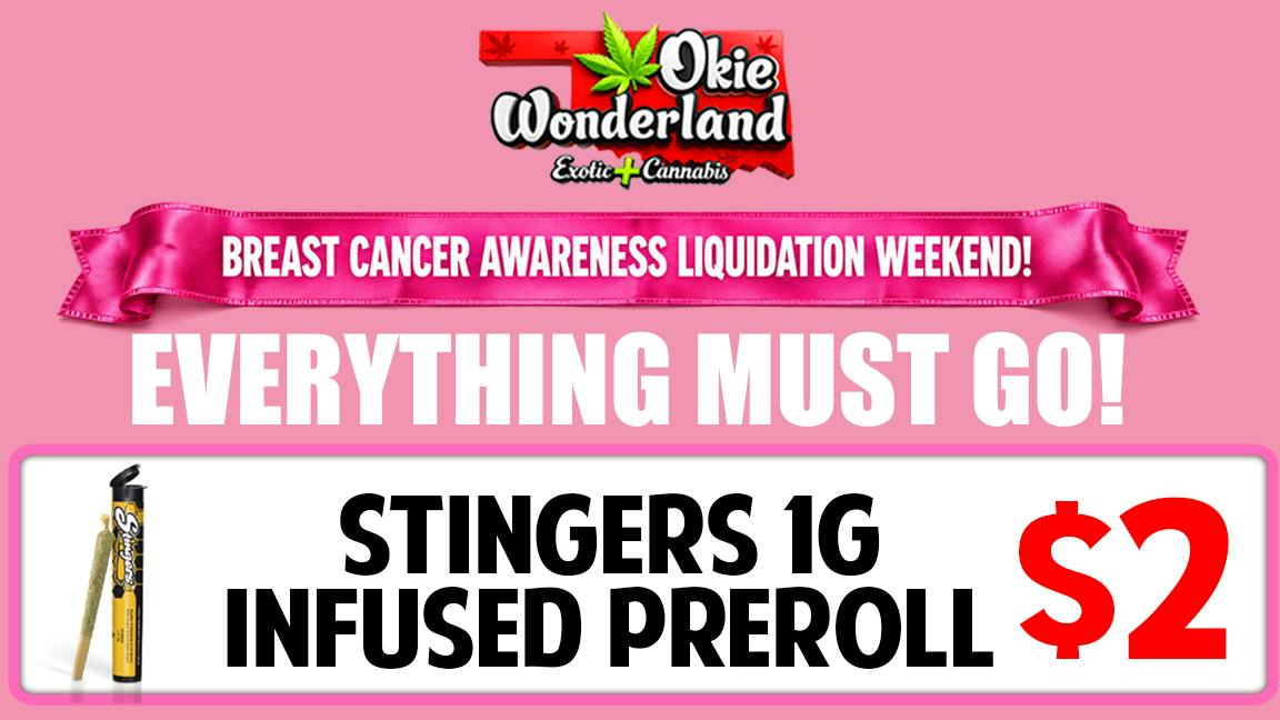 Skunks Den Dispensary Tulsa by Okie Wonderland STINGERS INFUSED PREROLL $2