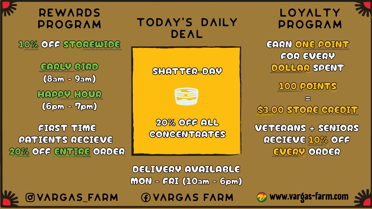 Vargas Farm Shatter Saturday!