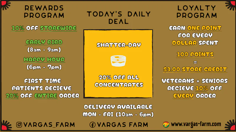 Vargas Farm Shatter Saturday!