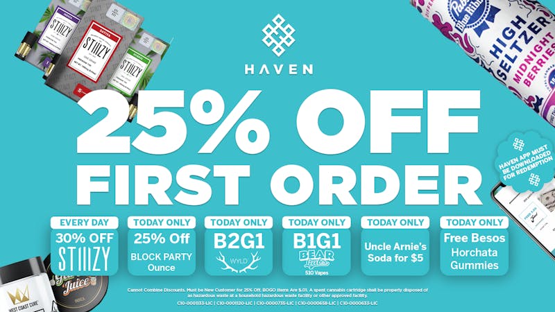 HAVEN Cannabis Marijuana and Weed Dispensary - Paramount 25% Off 1st Order + Daily Deals