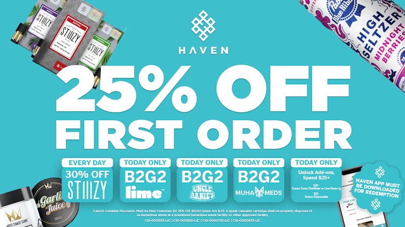 HAVEN Cannabis Marijuana and Weed Dispensary - Belmont 25% Off 1st Order + Daily Deals