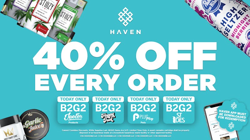 HAVEN Cannabis Marijuana and Weed Dispensary - Corona 40% Off Every Order
