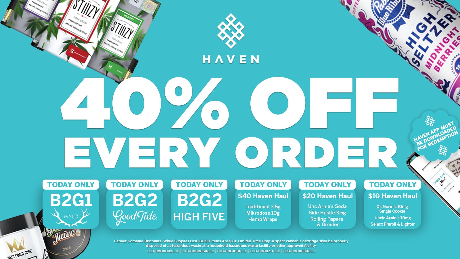 HAVEN Cannabis Marijuana and Weed Dispensary - Paramount 40% Off Every Order