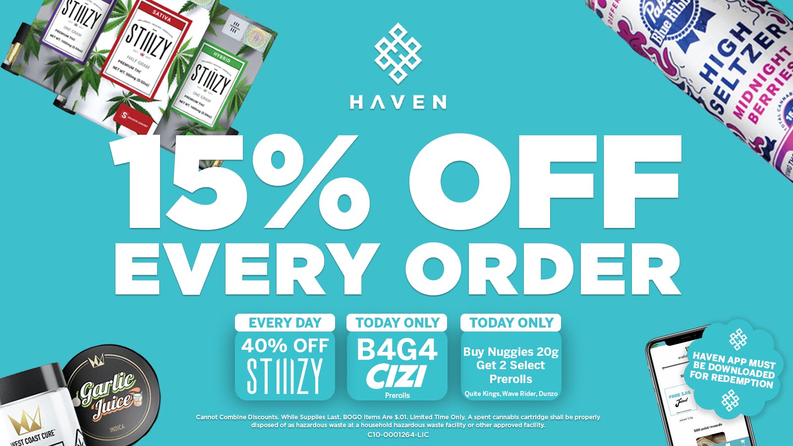 HAVEN Cannabis Marijuana and Weed Dispensary - Orange County 15% Off All Orders + Daily Deals