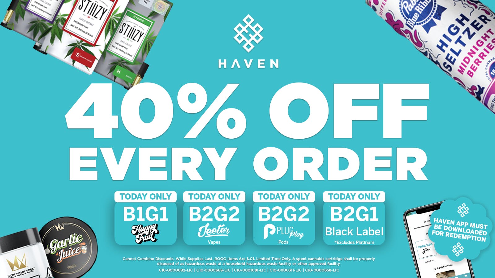 HAVEN Cannabis Marijuana and Weed Dispensary - Maywood 40% Off Every Order
