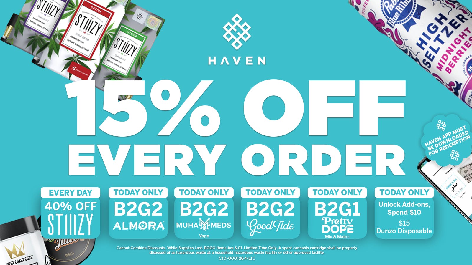 HAVEN Cannabis Marijuana and Weed Dispensary - Orange County 15% Off All Orders + Daily Deals