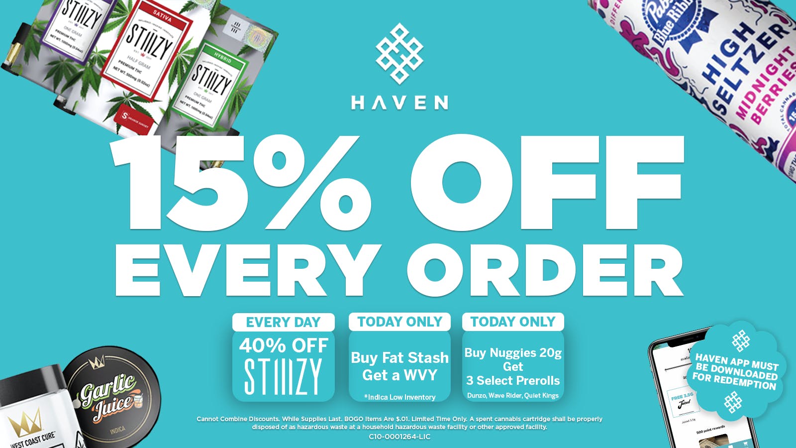 HAVEN Cannabis Marijuana and Weed Dispensary - Orange County 15% Off All Orders + Daily Deals