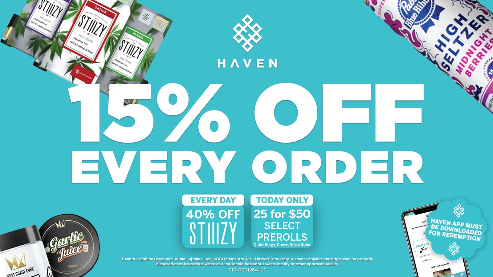 HAVEN Cannabis Marijuana and Weed Dispensary - Orange County 15% Off All Orders + Daily Deals