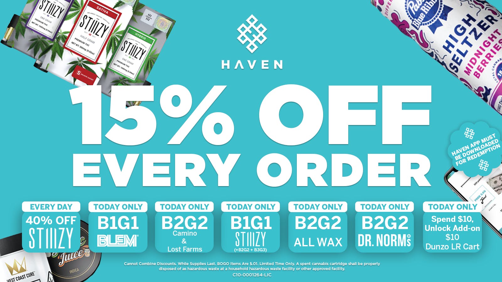 HAVEN Cannabis Marijuana and Weed Dispensary - Orange County 15% Off All Orders + Daily Deals