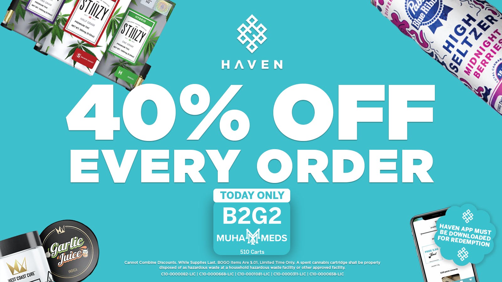 HAVEN Cannabis Marijuana and Weed Dispensary - Fresno 40% Off Every Order