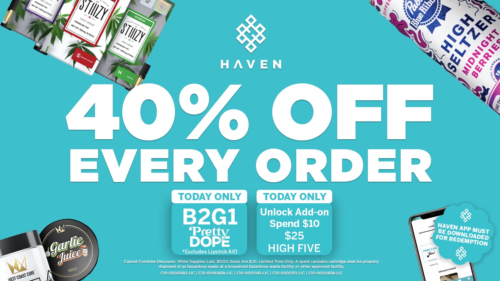 HAVEN Cannabis Marijuana and Weed Dispensary - Paramount 40% Off Every Order
