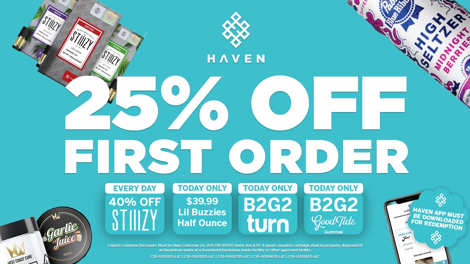 HAVEN Cannabis Marijuana and Weed Dispensary - Lakewood 25% Off 1st Order + Daily Deals