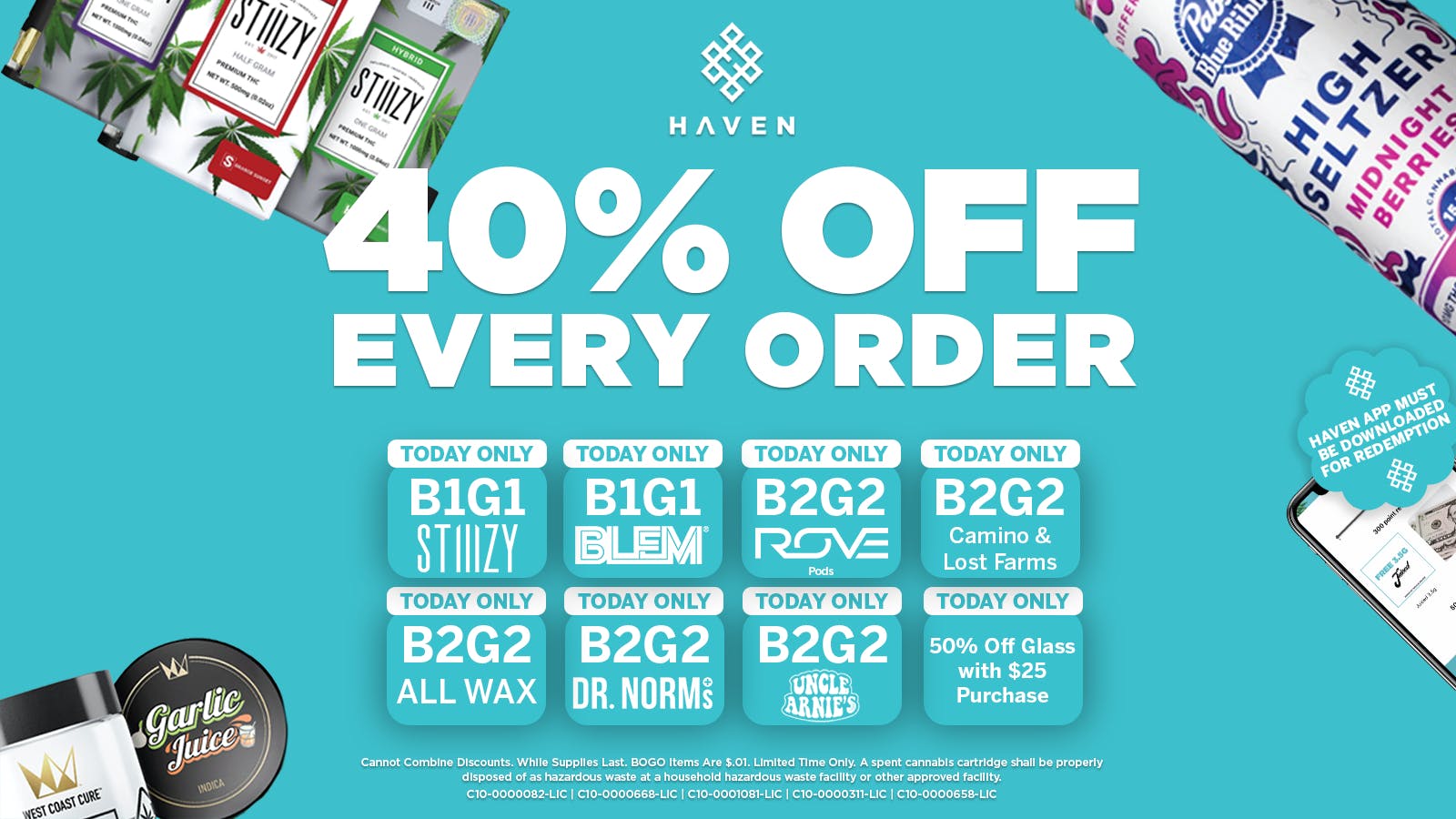 HAVEN Cannabis Marijuana and Weed Dispensary - Maywood 40% Off Every Order