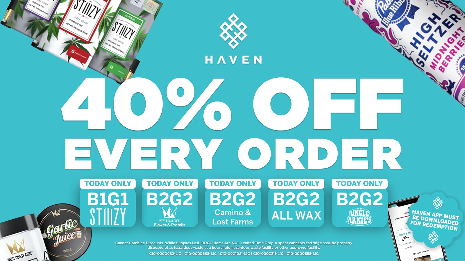 HAVEN Cannabis Marijuana and Weed Dispensary - Maywood 40% Off Every Order