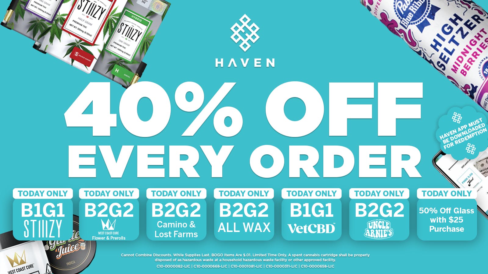 HAVEN Cannabis Marijuana and Weed Dispensary - Fresno 40% Off Every Order