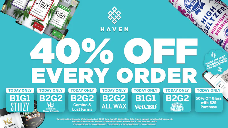 HAVEN Cannabis Marijuana and Weed Dispensary - Paramount 40% Off Every Order