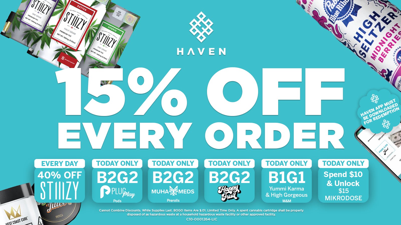 HAVEN Cannabis Marijuana and Weed Dispensary - Orange County 15% Off All Orders + Daily Deals