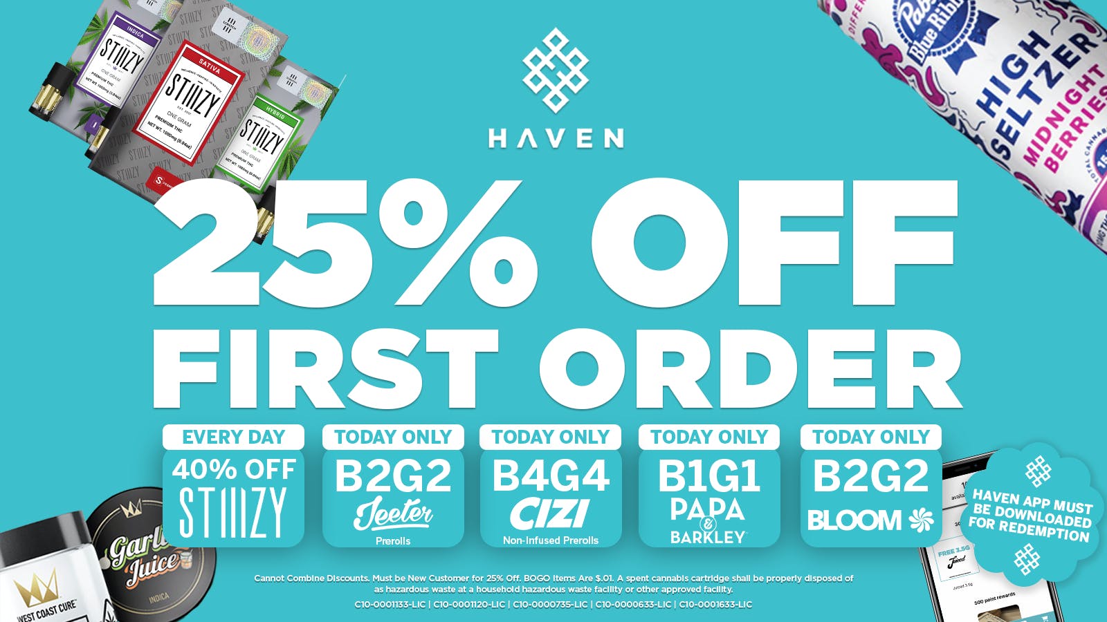 HAVEN Cannabis Marijuana and Weed Dispensary - Lakewood 25% Off 1st Order + Daily Deals