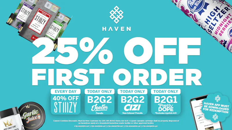 HAVEN Cannabis Marijuana and Weed Dispensary - Lakewood 25% Off 1st Order + Daily Deals