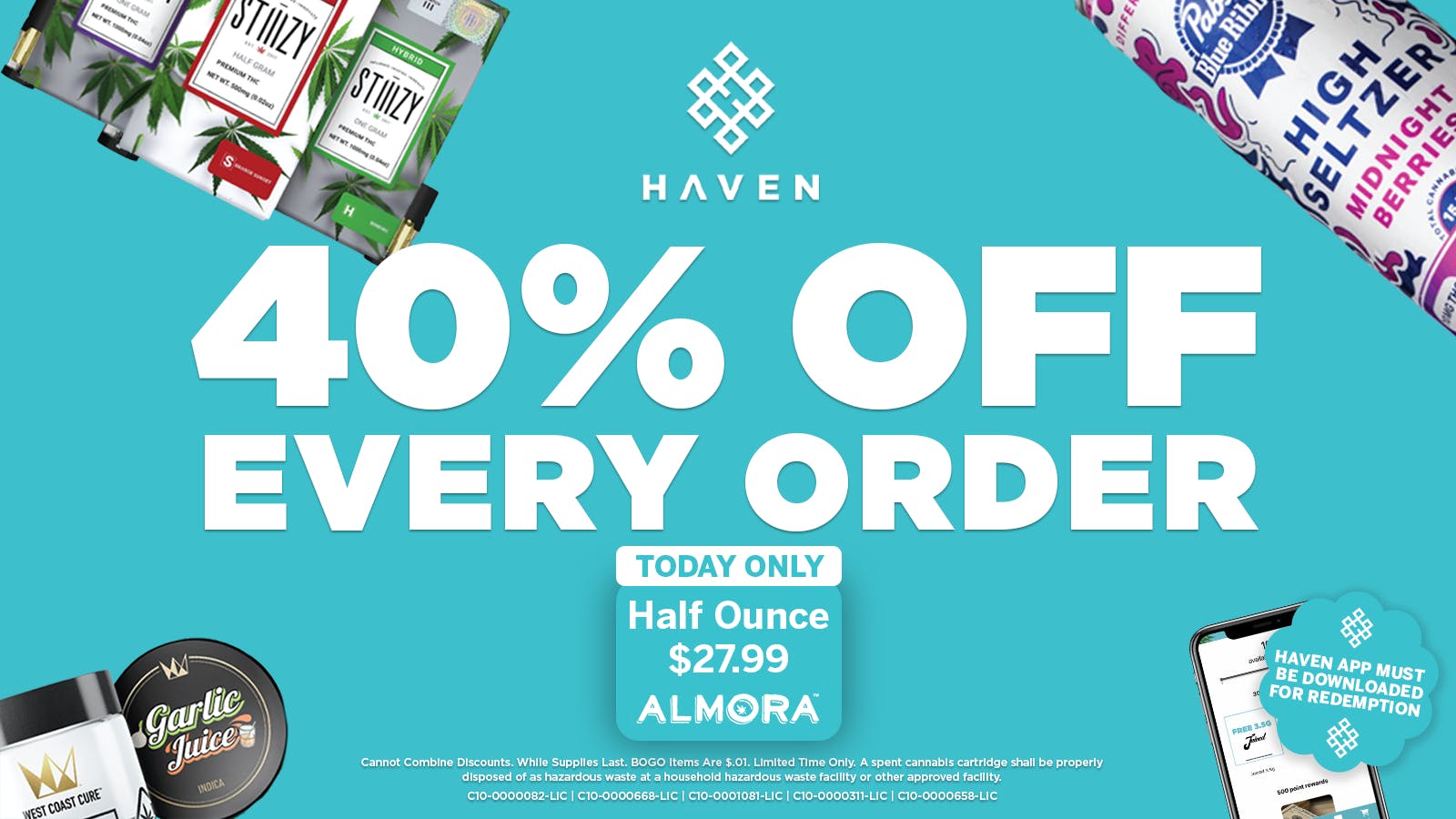HAVEN Cannabis Marijuana and Weed Dispensary - Maywood 40% Off Every Order