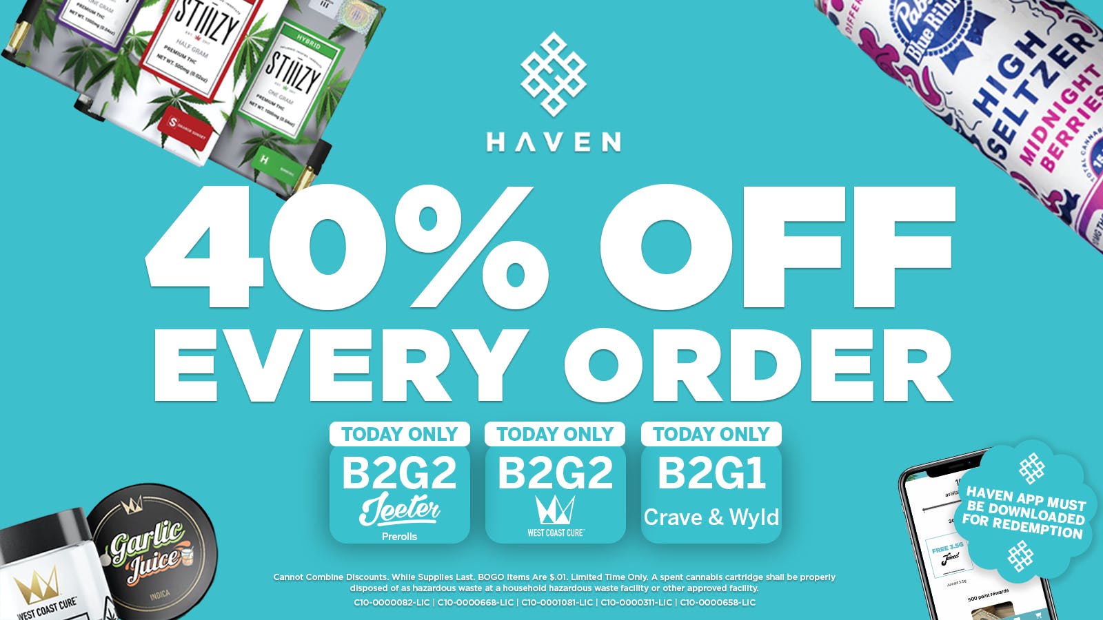HAVEN Cannabis Marijuana and Weed Dispensary - Paramount 40% Off Every Order