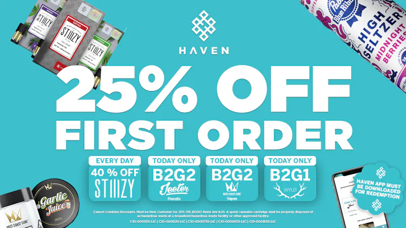 HAVEN Cannabis Marijuana and Weed Dispensary - Belmont 25% Off 1st Order + Daily Deals