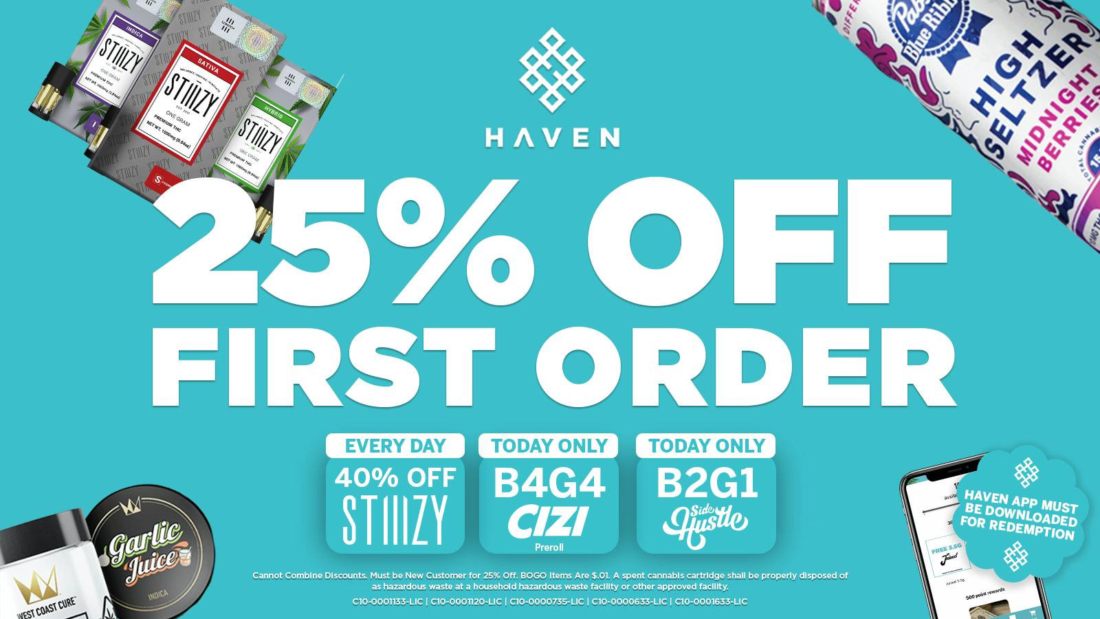 HAVEN Cannabis Marijuana and Weed Dispensary - Los Alamitos 25% Off 1st Order + Daily Deals