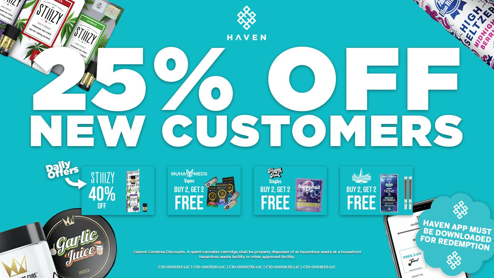 HAVEN Cannabis Marijuana and Weed Dispensary - Belmont 25% Off 1st Order + Daily Deals