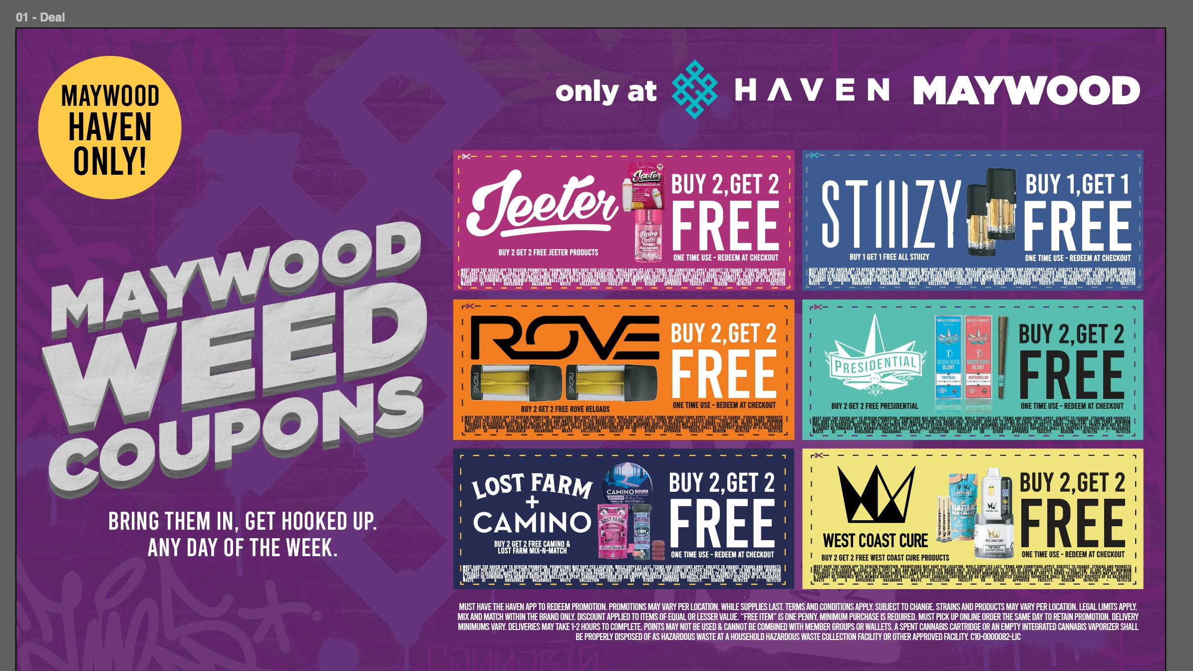 HAVEN Cannabis Marijuana and Weed Dispensary - Maywood Exclusive Haven Maywood Weed Coupons