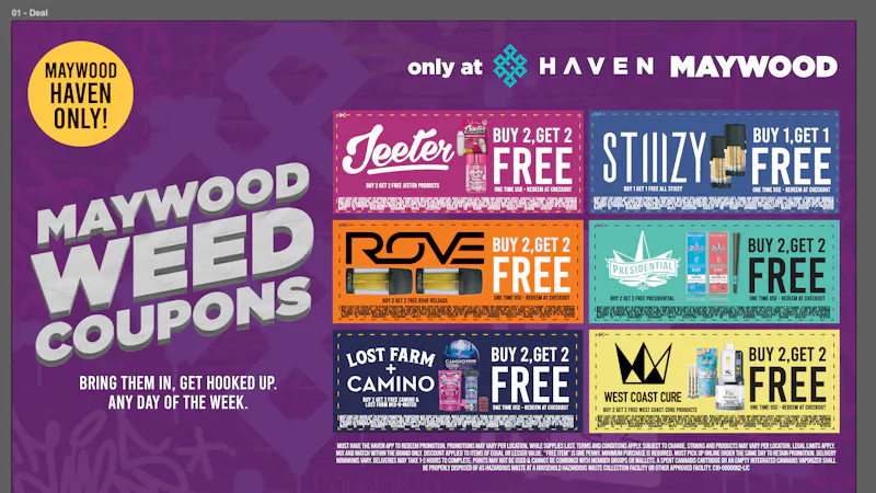 HAVEN Cannabis Marijuana and Weed Dispensary - Maywood Exclusive Haven Maywood Weed Coupons