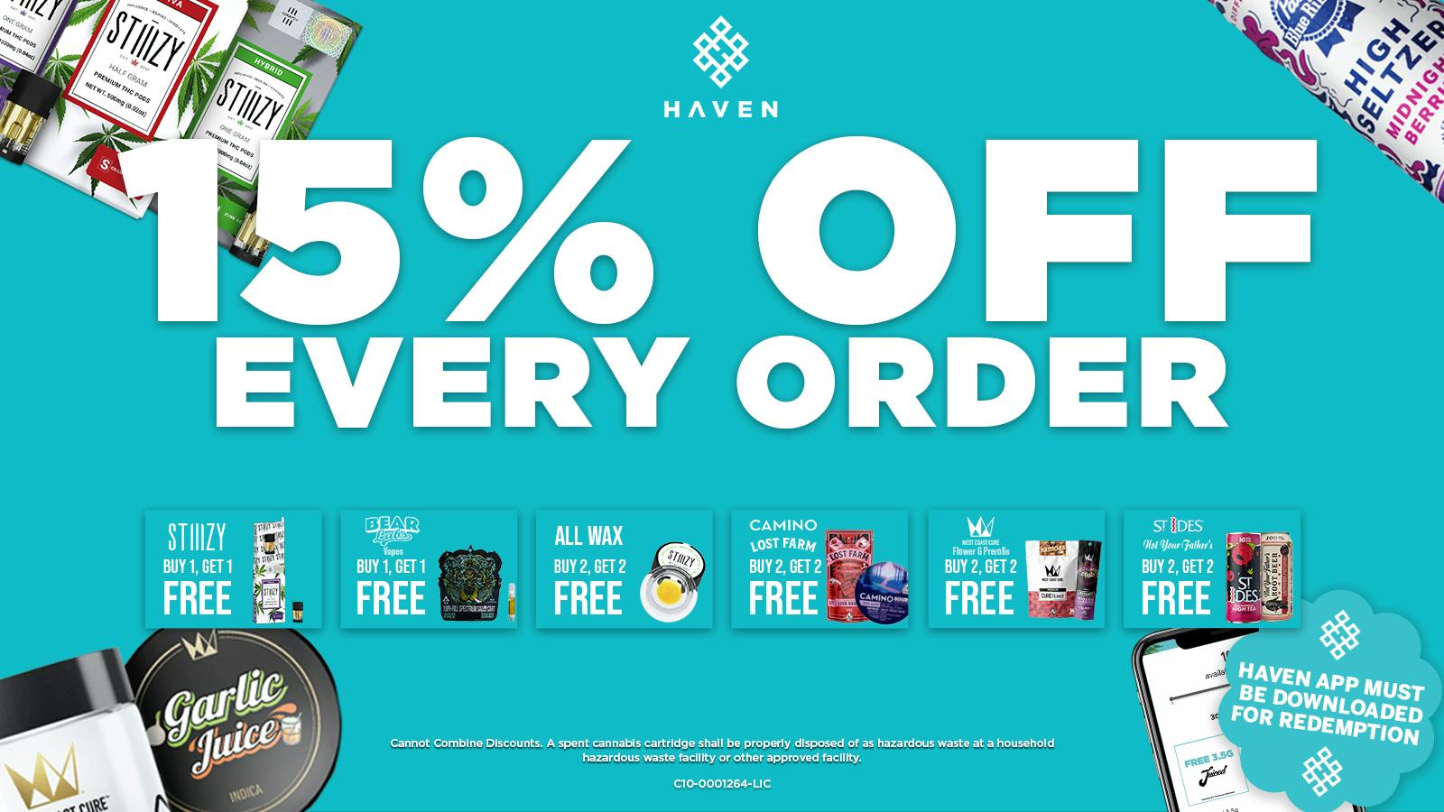 HAVEN Cannabis Marijuana and Weed Dispensary - Orange County 15% Off All Orders + Daily Deals