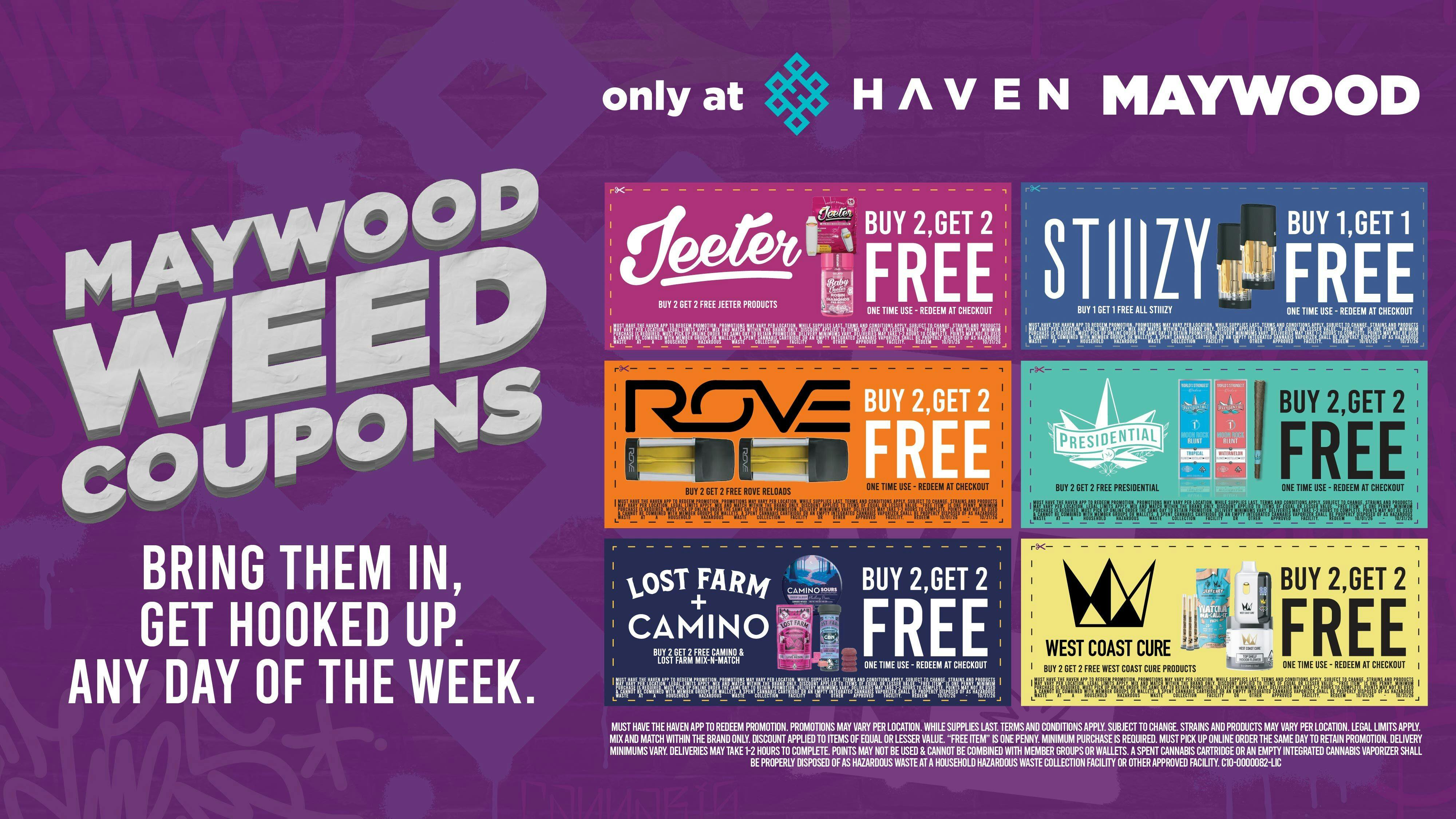 HAVEN Cannabis Marijuana and Weed Dispensary - Maywood Exclusive Haven Maywood Weed Coupons