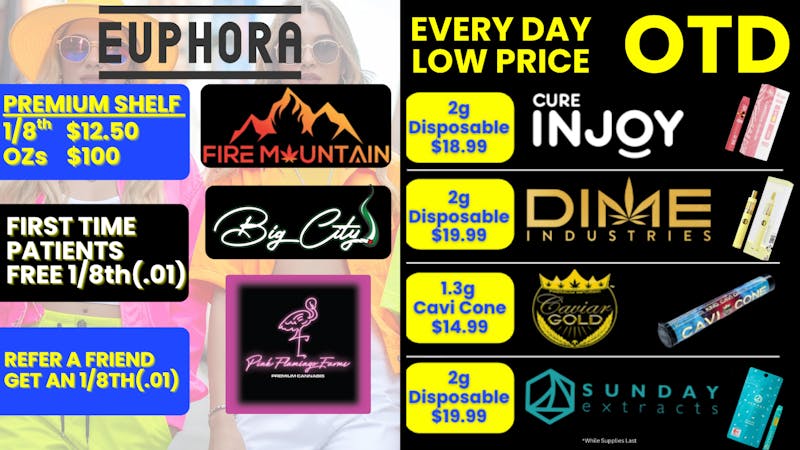 Euphora - Muskogee PREMIUM SHELF FLOWER - $12.50 1/8THS