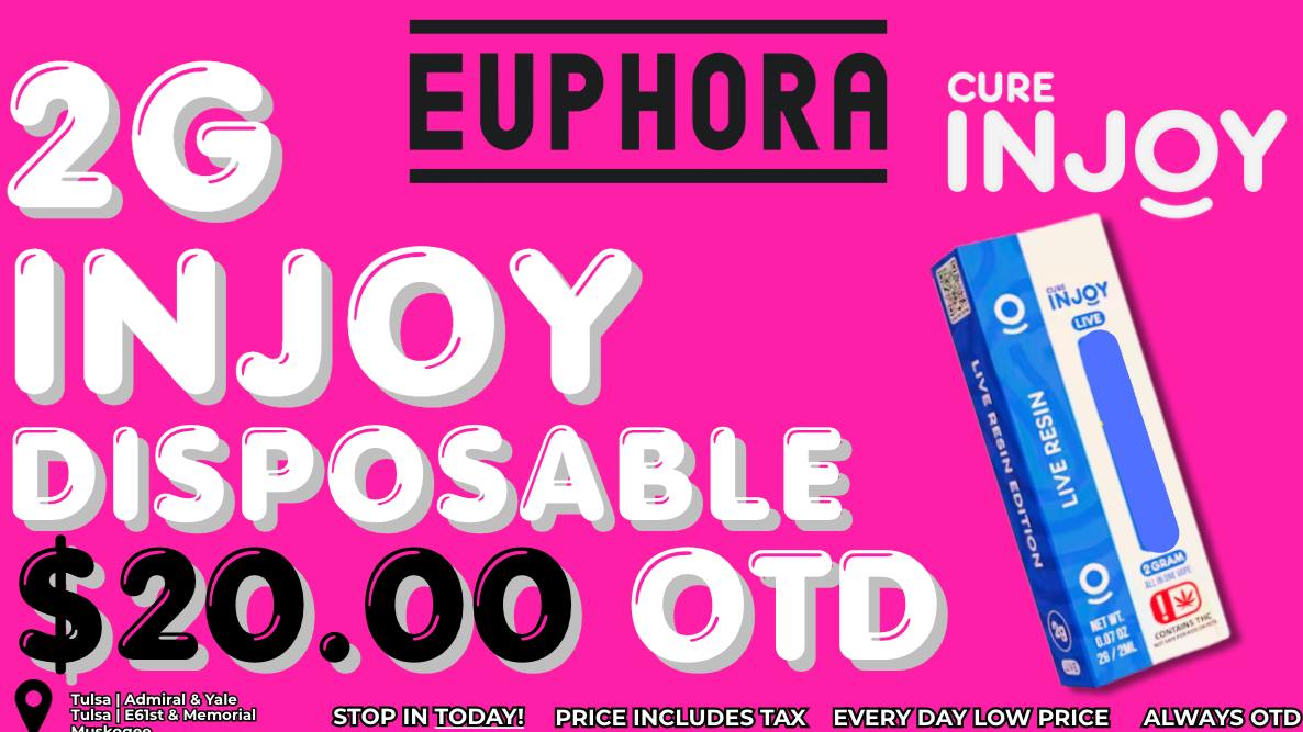 Euphora - E. 61st INJOY 2G DISPOSABLE - $20 OTD